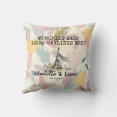 Personalized Pastel Skyline Couple Pillow Kissen (Rückseite)