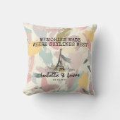 Personalized Pastel Skyline Couple Pillow Kissen (Vorderseite)