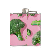 Personalized Pastel Sparkle Green Broccoli  Flachmann (Rückseite)
