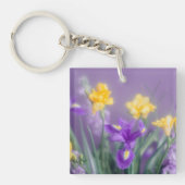 Personalized Pastel Spring floral Schlüsselanhänger (Vorderseite)