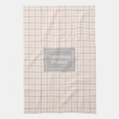 Personalized Pastel Towel Elegant Coral Grey Style Geschirrtuch (Vertikal)