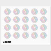 Personalized Pastel Unicorn Happy Birthday Sticker (Blatt)