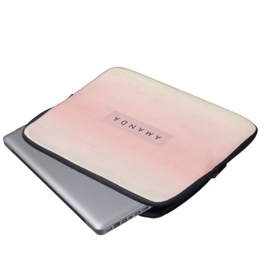 Personalized Pastel Warm Peach Blush Fade Laptopschutzhülle (Vorne Knopf)