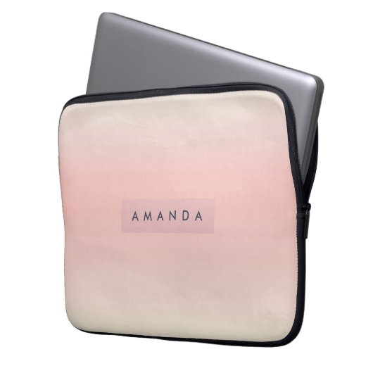 Personalized Pastel Warm Peach Blush Fade Laptopschutzhülle (Vorderseite Links)