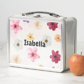 Personalized Pastel Watercolor Floral Metall Brotdose (Beispiel)