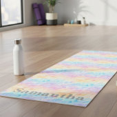 Personalized Pastel Watercolor Waves Yogamatte
