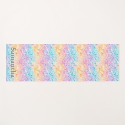 Personalized Pastel Watercolor Waves Yogamatte (Vorderseite (Horizontal))