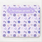 Personalized pastel y2k lavender aesthetic pattern mousepad (Vorne)
