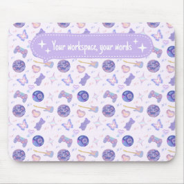 Personalized pastel y2k lavender aesthetic pattern mousepad