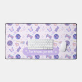 Personalized pastel y2k lavender aesthetic pattern schreibtischunterlage (Tastatur & Maus)