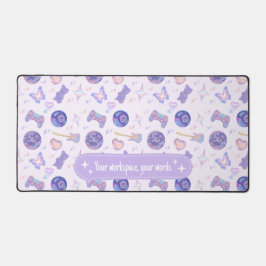 Personalized pastel y2k lavender aesthetic pattern schreibtischunterlage
