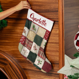 Personalized Patchwork Christmas Stocking  Großer Weihnachtsstrumpf