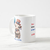 Personalized Patriotic Baby Highland Cow Coffee Kaffeetasse (Vorderseite Links)
