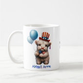 Personalized Patriotic Baby Highland Cow Coffee Kaffeetasse (Links)