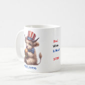 Personalized Patriotic Baby Highland Cow Coffee Kaffeetasse (Vorderseite Links)