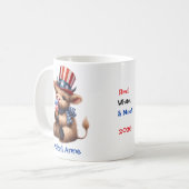 Personalized Patriotic Baby Highland Cow Coffee Kaffeetasse (Vorderseite Links)
