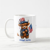 Personalized Patriotic Baby Highland Cow Kaffeetasse (Links)