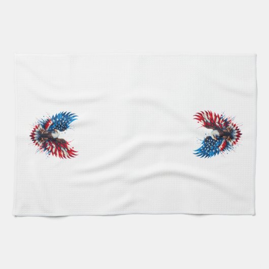 Personalized Patriotic Colors America Bold Eagle Geschirrtuch (Horizontal)