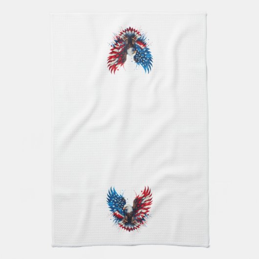 Personalized Patriotic Colors America Bold Eagle Geschirrtuch (Vertikal)