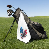 Personalized Patriotic Colors America Bold Eagle Golfhandtuch (Gras)