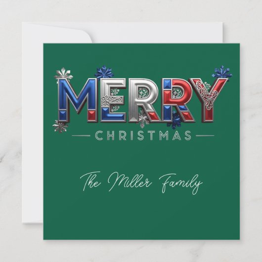 Personalized Patriotic Family Christmas Feiertagskarte (Vorderseite)