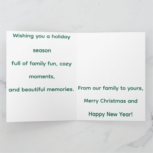 Personalized Patriotic Family Christmas Karte (Innenseite)