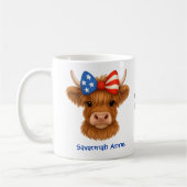 Personalized Patriotic Highland Cow Kaffeetasse (Links)