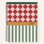 Personalized Pattern Notebook with Name Notizblock (Vorderseite)