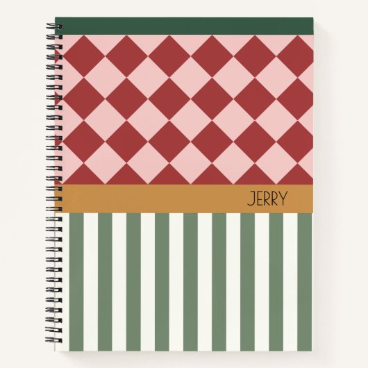 Personalized Pattern Notebook with Name Notizblock (Vorderseite)