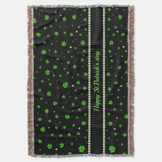 Personalized Pattern of green shamrocks with pearl Decke (Vorderseite Vertikal)