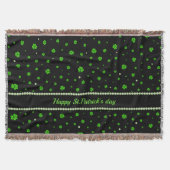 Personalized Pattern of green shamrocks with pearl Decke (Vorderseite)