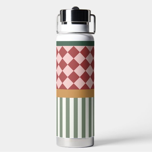 Personalized Pattern Water Bottle with Name Trinkflasche (Hinten)