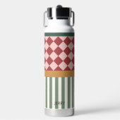 Personalized Pattern Water Bottle with Name Trinkflasche (Vorderseite)