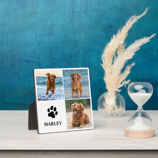 Personalized Paw Dog Lover Photo Collage Pet Fotoplatte (InSitu)