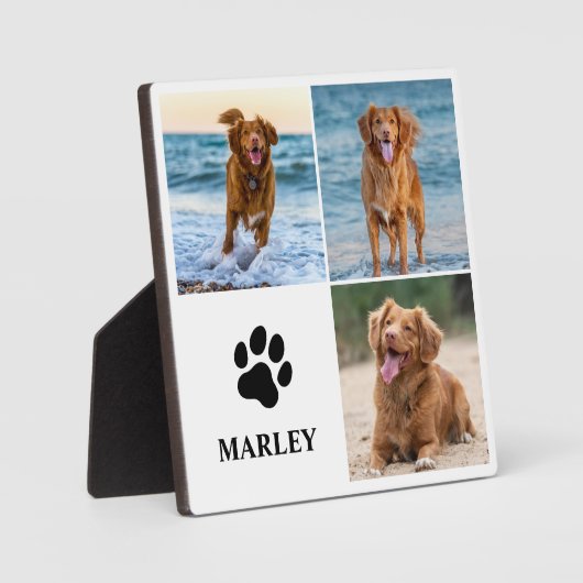 Personalized Paw Dog Lover Photo Collage Pet Fotoplatte (Vorderseite)