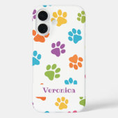 Personalized Paw Print iPhone Case – Custom Name  (Rückseite)