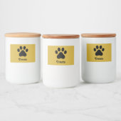 Personalized Paw Print Treats Container Label Lebensmitteletikett (Flaschen)