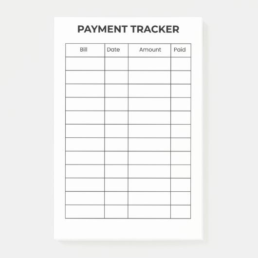 Personalized Payment Tracker  Post-it Klebezettel (Vorderseite)