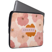 Personalized Peach and Pink Flower Print Laptopschutzhülle (Vorne Rechts)
