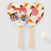 Personalized Peach Pattern Cute Retro Summer Fächer (Vorne und Hinten)