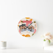 Personalized Peach Pattern Cute Retro Summer Runde Wanduhr (Zuhause)