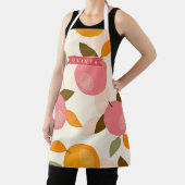 Personalized Peach Pattern Cute Retro Summer Schürze (InSitu)