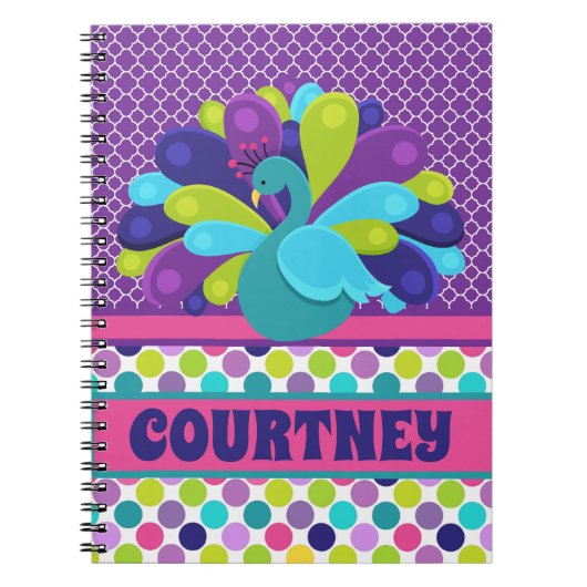 Personalized peacock Notebook and Journal Notizblock (Vorderseite)