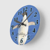 Personalized Penguin Wall Clock Runde Wanduhr (Winkel)