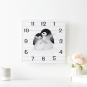 Personalized Penguins Home Decor Wall Clock Quadratische Wanduhr (Zuhause)
