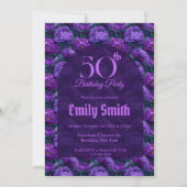 Personalized Peonies Accent 50Th Birthday Einladung (Vorderseite)