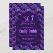 Personalized Peonies Accent 50Th Birthday Einladung (Vorne/Hinten)