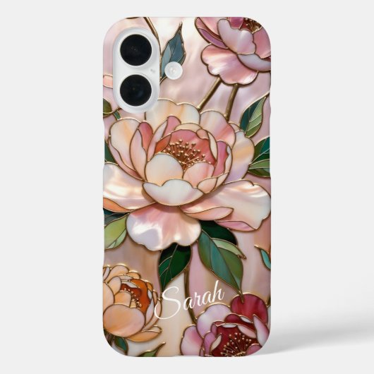 Personalized Peony Floral Phone Case Elegant (Rückseite)
