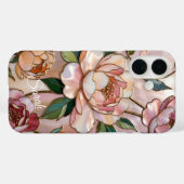 Personalized Peony Floral Phone Case Elegant (Rückseite (Horizontal))