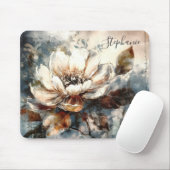 Personalized Peony Watercolor Bloom Art Mousepad (Mit Mouse)
